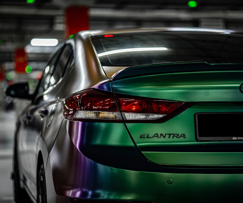 wrap xe - dán đổi màu xe Hyundai Elantra Wrap Matte Purple Malachite