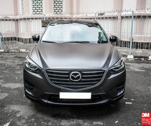 wrap xe - dán đổi màu xe Mazda CX5 wrap matte dark gray metallic
