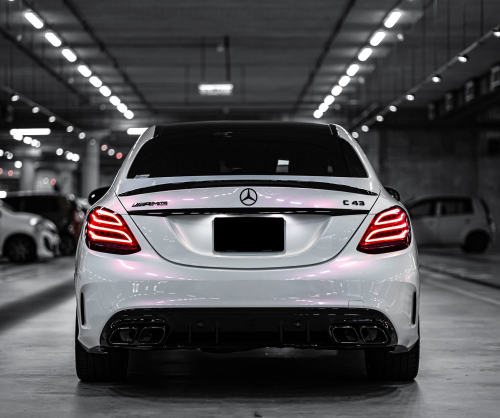 wrap xe - dán đổi màu xe Mercedes C43 Wrap Gloss Creamrose Pearl White