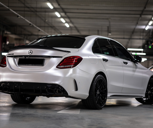 wrap xe - dán đổi màu xe Mercedes C200 Wrap Satin Pearl White