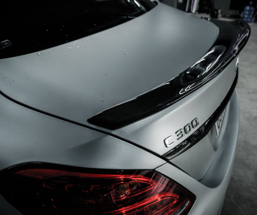 wrap xe - dán đổi màu xe Mercedes C300 wrap satin chrome silver