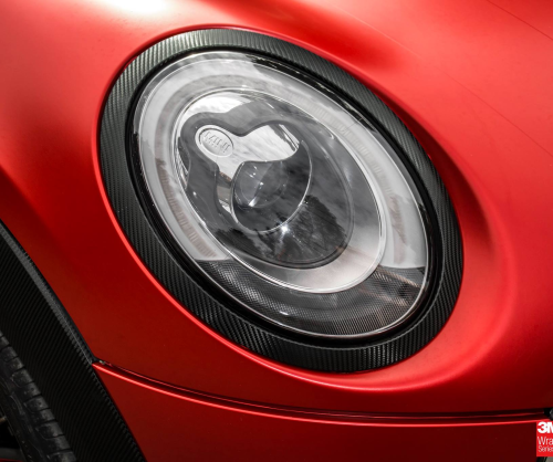 wrap xe, dán đổi màu xe Mini Cooper wrap satin red