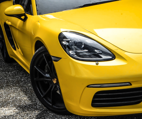 wrap xe, dán đổi màu xe Porsche 718 wrap gloss sun flower