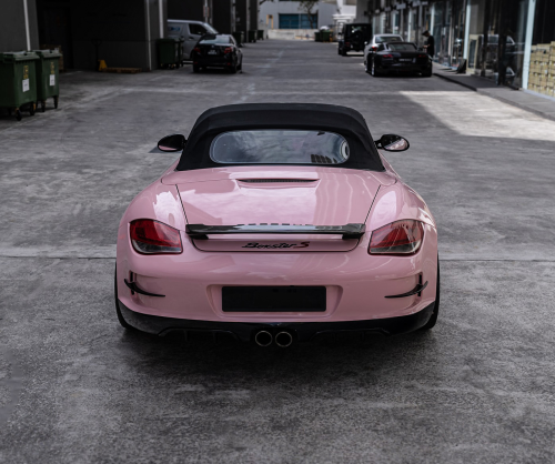wrap xe, dán đổi màu xe Porsche Boxster S Wrap Gloss Sakura Pink