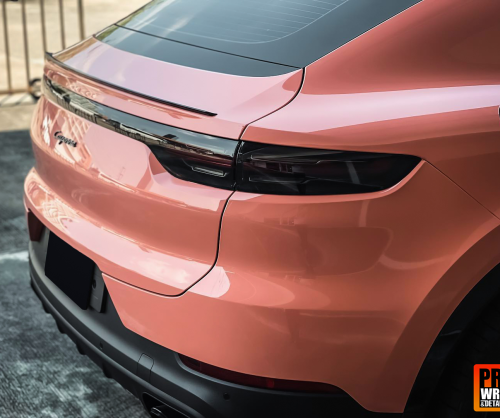 wrap xe, dán đổi màu xe Porsche Cayenne Wrap Gloss Piggy Bank