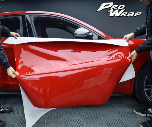 wrap xe, dán đổi màu xe porsche panamera wrap gloss red