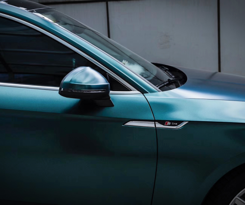 wrap xe, dán đổi màu xe Audi A5 wrap matt blackish Green
