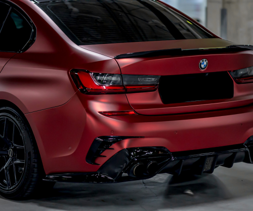 wrap xe, dán đổi màu xe BMW 330i Wrap Satin Dragon Blood