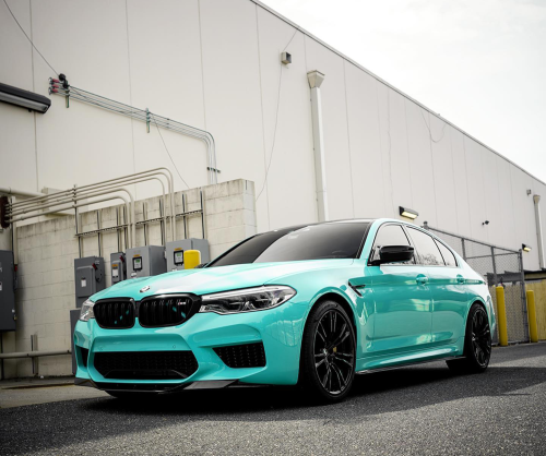 wrap xe, dán đổi màu xe BMW 530i wrap gloss mint