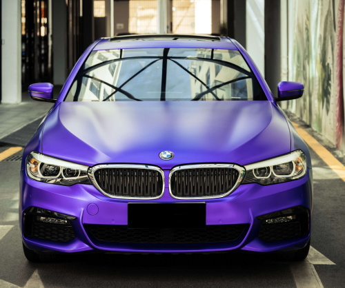 wrap xe, dán đổi màu xe BMW 530i wrap Satin Violet Purple