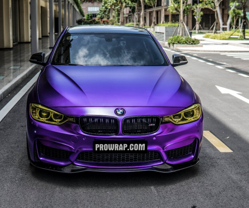wrap xe - dán đổi màu xe BMW series 3 wrap satin chrome violet