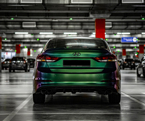 wrap xe - dán đổi màu xe Hyundai Elantra Wrap Matte Purple Malachite