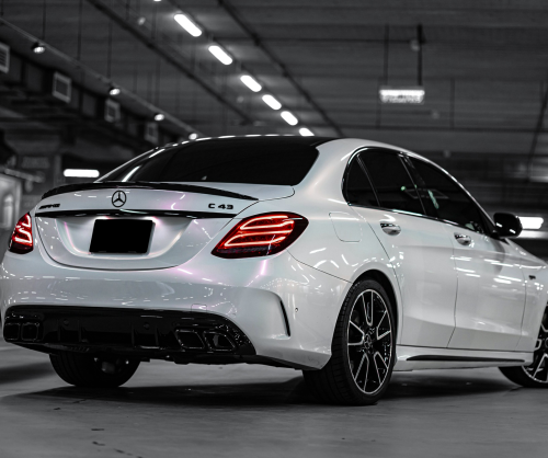 wrap xe - dán đổi màu xe Mercedes C43 Wrap Gloss Creamrose Pearl White