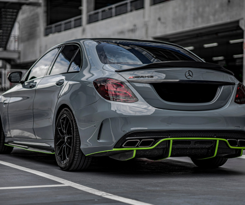 wrap xe - dán đổi màu xe Mercedes C200 Wrap Gloss Amazon Grey