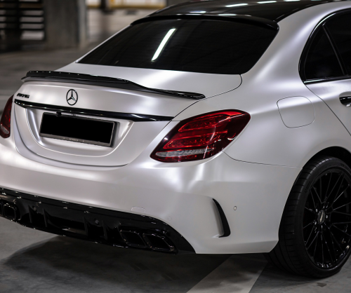 wrap xe - dán đổi màu xe Mercedes C200 Wrap Satin Pearl White