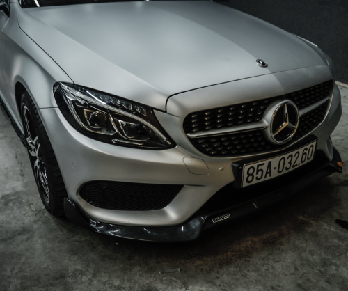 wrap xe - dán đổi màu xe Mercedes C300 wrap satin chrome silver