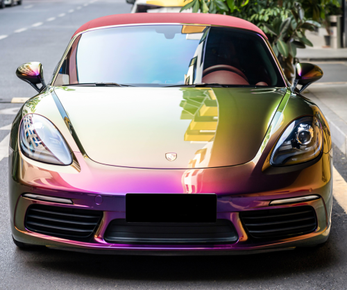 wrap xe, dán đổi màu xe Porsche 718 Boxster Wrap Gloss Crazy Grape