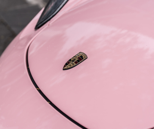 wrap xe, dán đổi màu xe Porsche 718 wrap gloss pastel pink