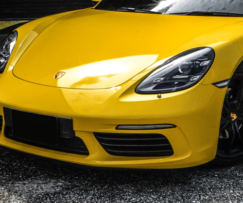 wrap xe, dán đổi màu xe Porsche 718 wrap gloss sun flower
