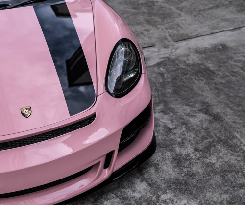 wrap xe, dán đổi màu xe Porsche Boxster S Wrap Gloss Sakura Pink