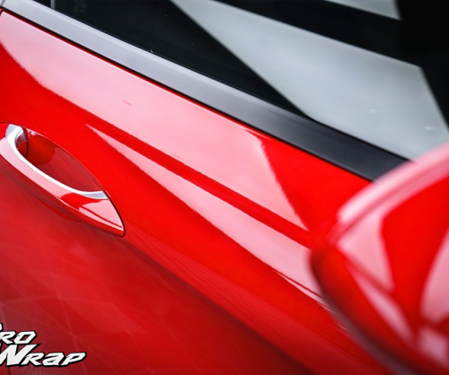 wrap xe, dán đổi màu xe porsche panamera wrap gloss red