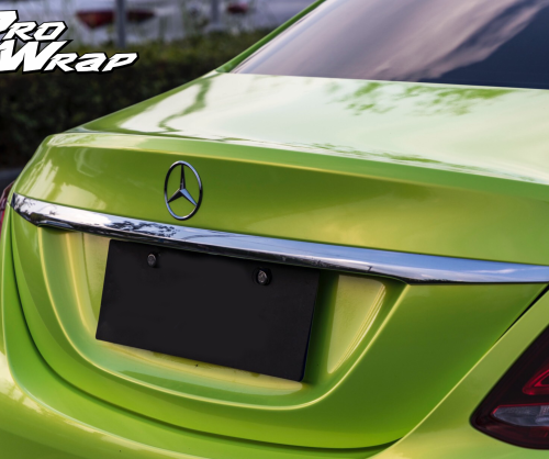 wrap xe - dán đổi màu xe mercedes c200 wrap chameleon fluorescent yellow