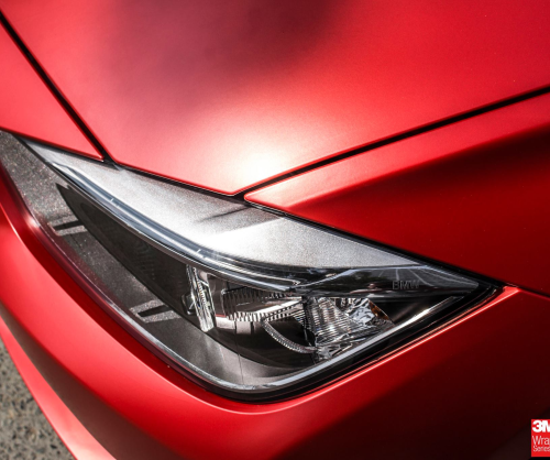 wrap xe, dán đổi màu xe BMW 328i wrap SATIN SMOLDERING RED
