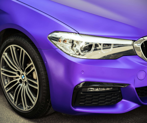 wrap xe, dán đổi màu xe BMW 530i wrap Satin Violet Purple