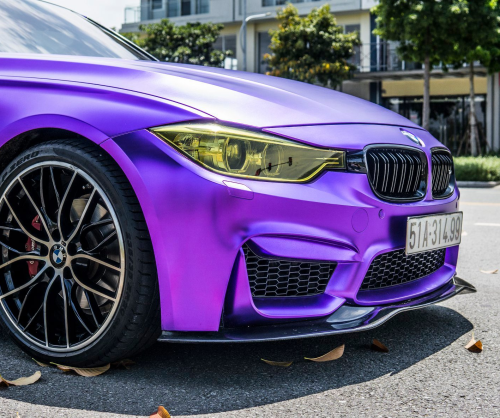 wrap xe - dán đổi màu xe BMW series 3 wrap satin chrome violet