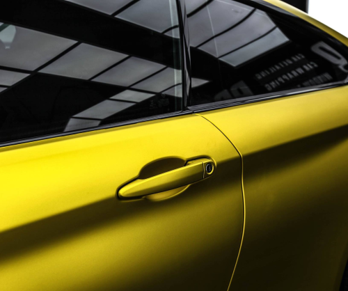 wrap xe - dán đổi màu xe BMW series 4 wrap satin chrome gold