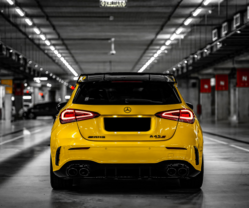 wrap xe - dán đổi màu xe Mercedes A45S Wrap Gloss Sunflower Yellow