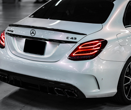 wrap xe - dán đổi màu xe Mercedes C43 Wrap Gloss Creamrose Pearl White