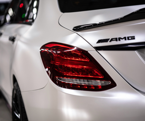 wrap xe - dán đổi màu xe Mercedes C200 Wrap Satin Pearl White
