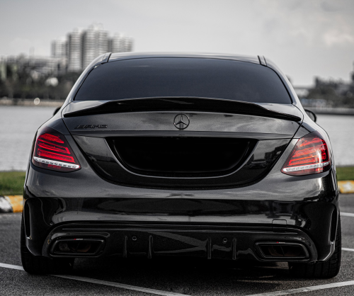 wrap xe - dán đổi màu xe Mercedes C300 Wrap Gloss Diamond Black