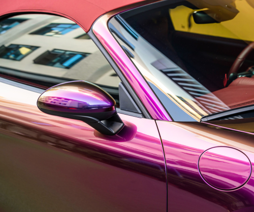wrap xe, dán đổi màu xe Porsche 718 Boxster Wrap Gloss Crazy Grape