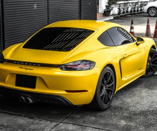 wrap xe, dán đổi màu xe Porsche 718 wrap gloss sun flower