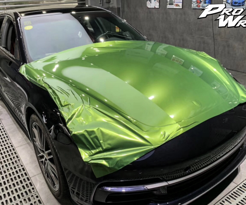 wrap xe, dán đổi màu xe porsche panamera wrap gloss sonoma green