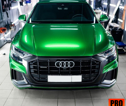 wrap xe, dán đổi màu xe Audi Q8 wrap gloss diamond green