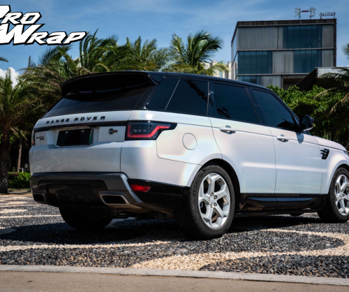 wrap xe, dán đổi màu xe range rover sport wrap laser white