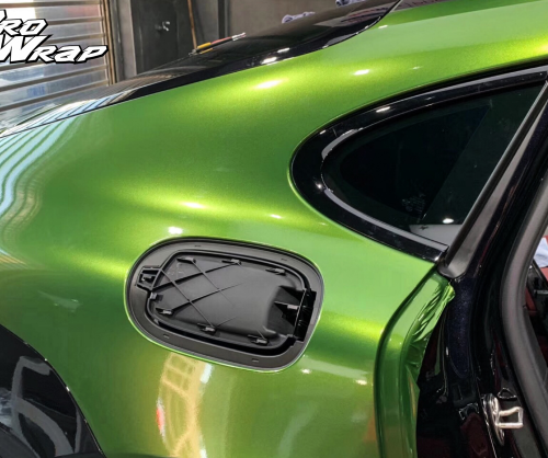 wrap xe, dán đổi màu xe porsche panamera wrap gloss sonoma green