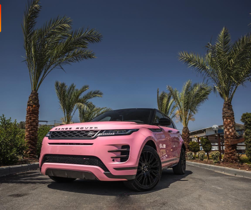 wrap xe, dán đổi màu xe Range Rover Evoque wrap gloss pink