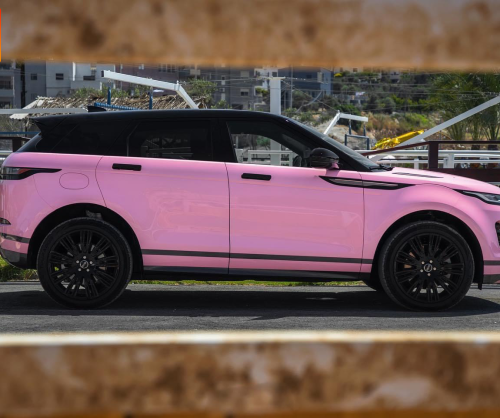 wrap xe, dán đổi màu xe Range Rover Evoque wrap gloss pink