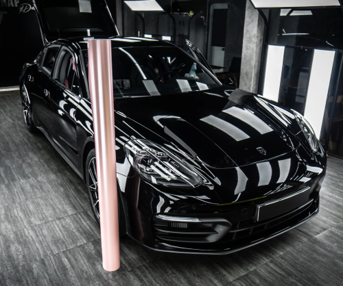 Dán đổi màu xe Porsche Panamera Satin Sakura Pink