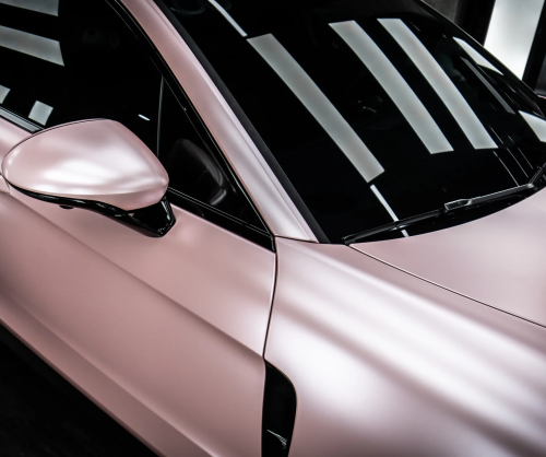 Dán đổi màu xe Porsche Panamera Satin Sakura Pink