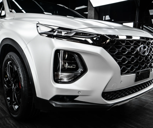 Dán đổi màu xe Hyundai Santa Fe Satin Pearl White