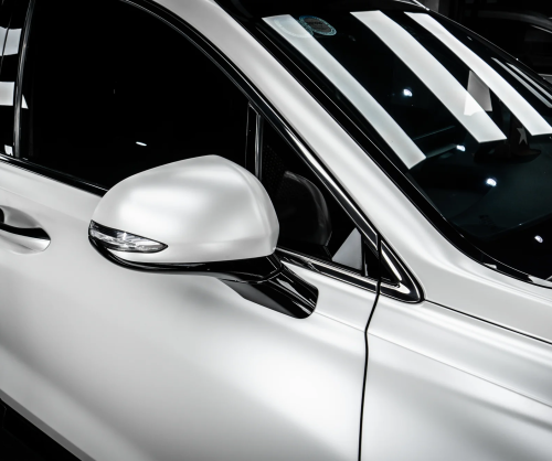 Dán đổi màu xe Hyundai Santa Fe Satin Pearl White