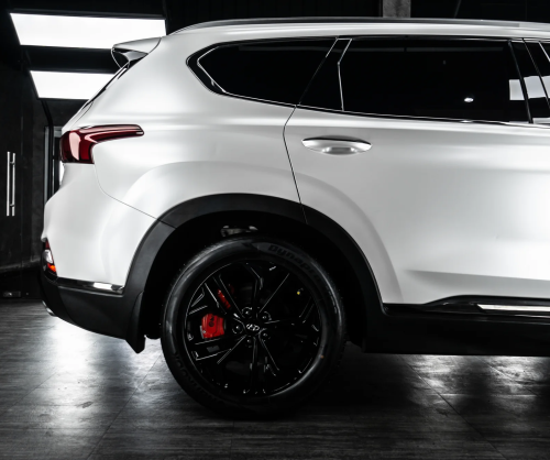 Dán đổi màu xe Hyundai Santa Fe Satin Pearl White