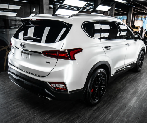Dán đổi màu xe Hyundai Santa Fe Satin Pearl White