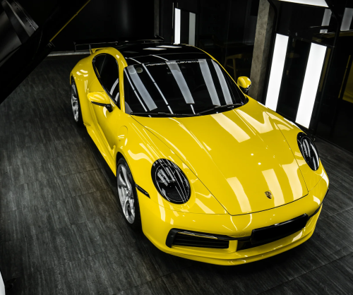 Dán đổi màu xe Porsche 911 Gloss Racing Yellow