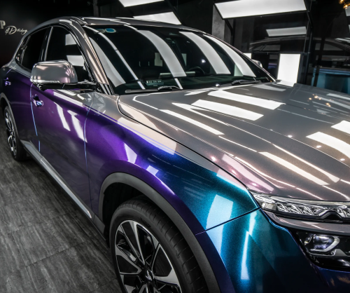 Dán đổi màu xe VinFast VF8 Gloss Chameleon Blue Purple & Sunset